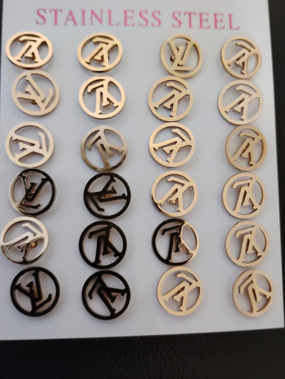 Stainless Steel Gold & Black Circle Logo Wall Decor - Unbranded